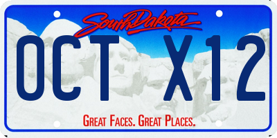 SD license plate 0CTX12