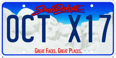 SD license plate 0CTX17