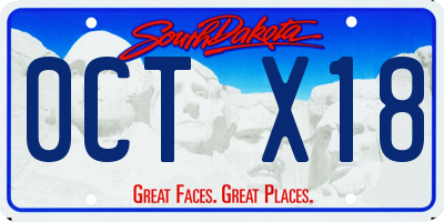SD license plate 0CTX18