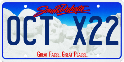 SD license plate 0CTX22