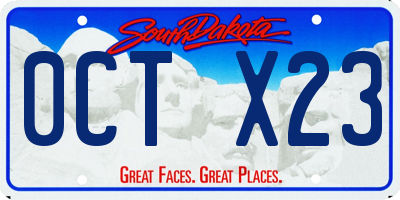 SD license plate 0CTX23