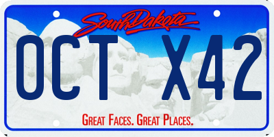 SD license plate 0CTX42