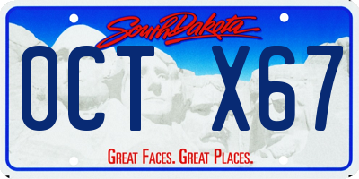 SD license plate 0CTX67