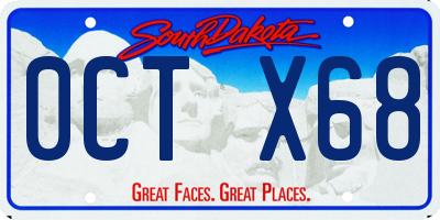 SD license plate 0CTX68