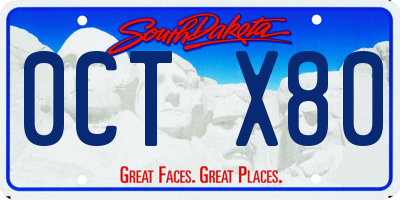 SD license plate 0CTX80