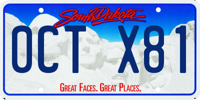 SD license plate 0CTX81