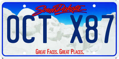 SD license plate 0CTX87