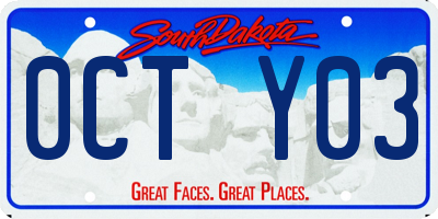 SD license plate 0CTY03