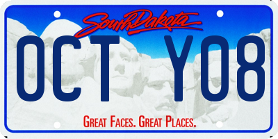 SD license plate 0CTY08