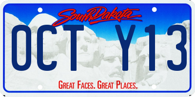 SD license plate 0CTY13