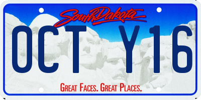 SD license plate 0CTY16