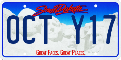 SD license plate 0CTY17