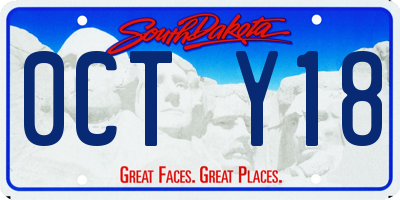 SD license plate 0CTY18