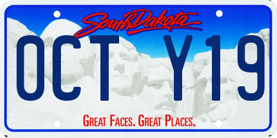 SD license plate 0CTY19