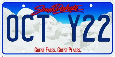 SD license plate 0CTY22