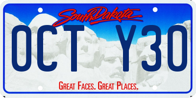 SD license plate 0CTY30