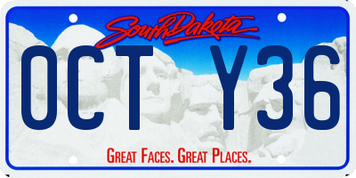 SD license plate 0CTY36
