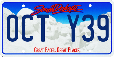 SD license plate 0CTY39