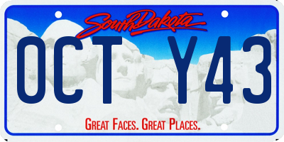 SD license plate 0CTY43