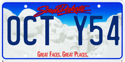 SD license plate 0CTY54