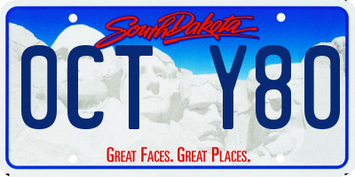 SD license plate 0CTY80