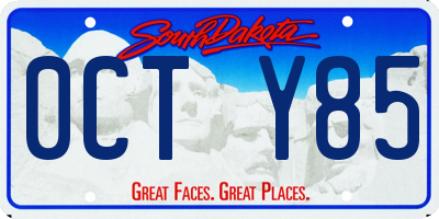 SD license plate 0CTY85