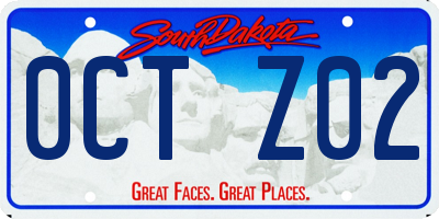 SD license plate 0CTZ02