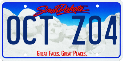 SD license plate 0CTZ04