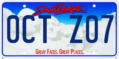 SD license plate 0CTZ07