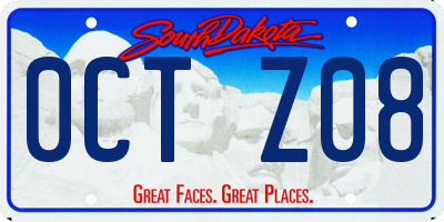 SD license plate 0CTZ08