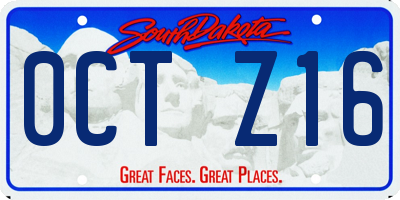 SD license plate 0CTZ16