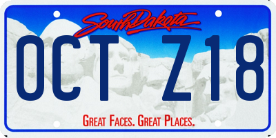 SD license plate 0CTZ18