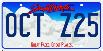 SD license plate 0CTZ25