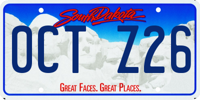 SD license plate 0CTZ26