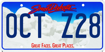 SD license plate 0CTZ28
