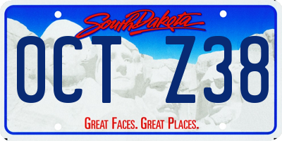 SD license plate 0CTZ38