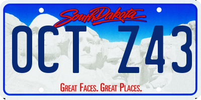 SD license plate 0CTZ43