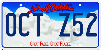 SD license plate 0CTZ52