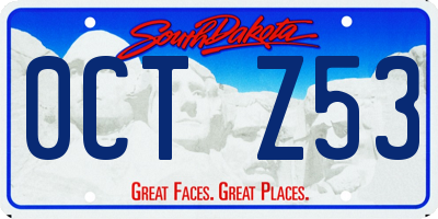 SD license plate 0CTZ53