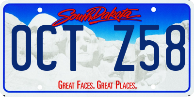 SD license plate 0CTZ58
