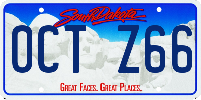 SD license plate 0CTZ66