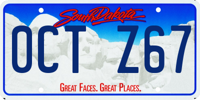 SD license plate 0CTZ67