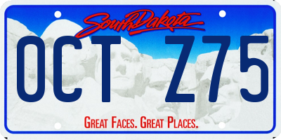 SD license plate 0CTZ75