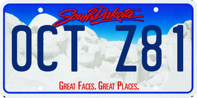SD license plate 0CTZ81