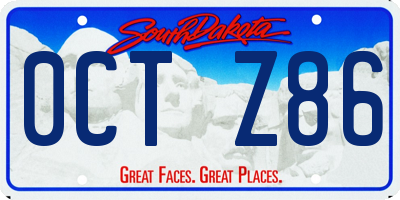 SD license plate 0CTZ86