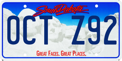 SD license plate 0CTZ92