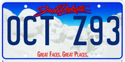 SD license plate 0CTZ93