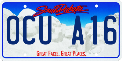 SD license plate 0CUA16