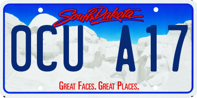SD license plate 0CUA17