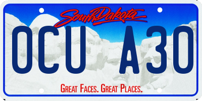 SD license plate 0CUA30